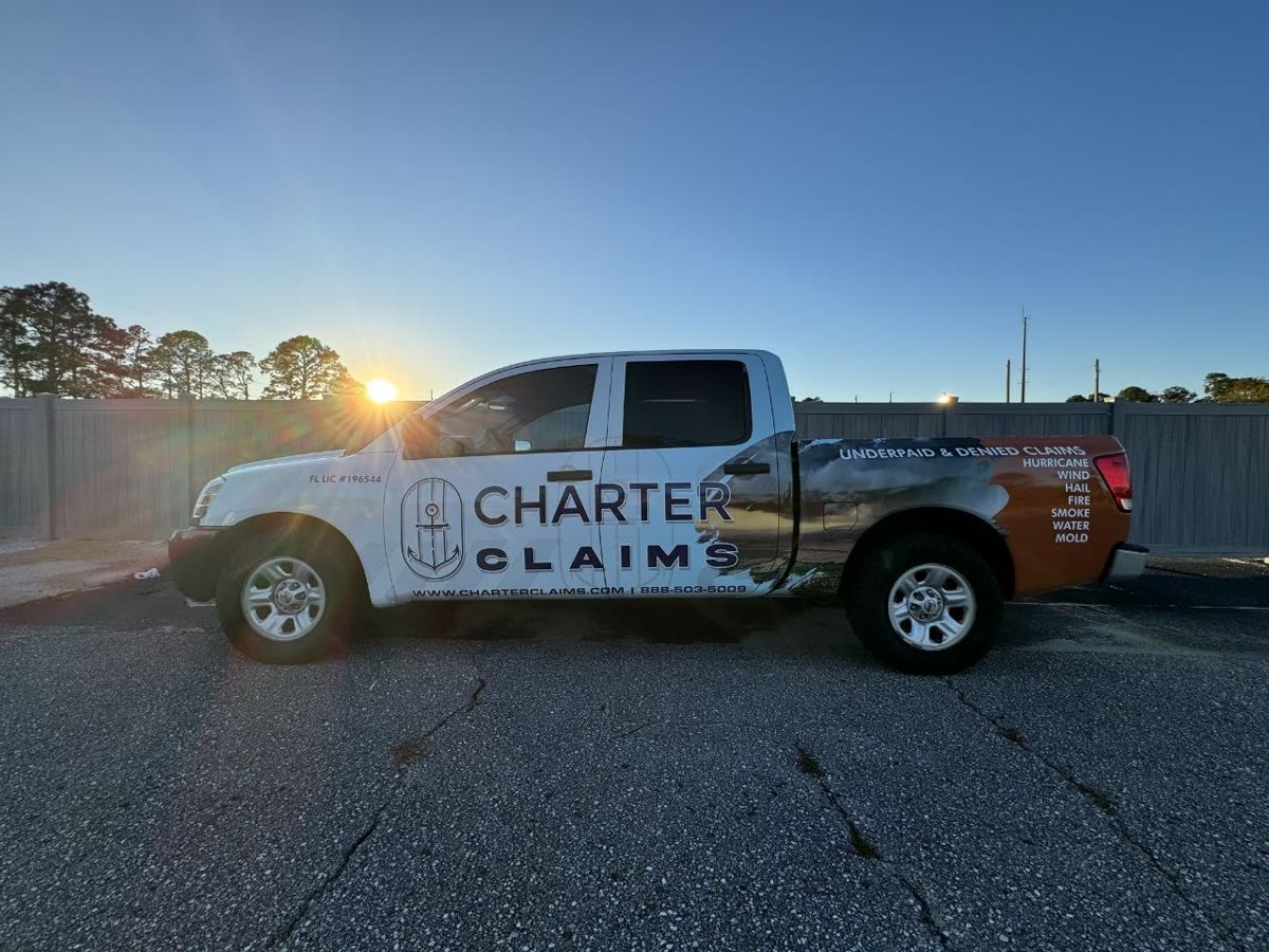 Charter Claims branded claim response truck