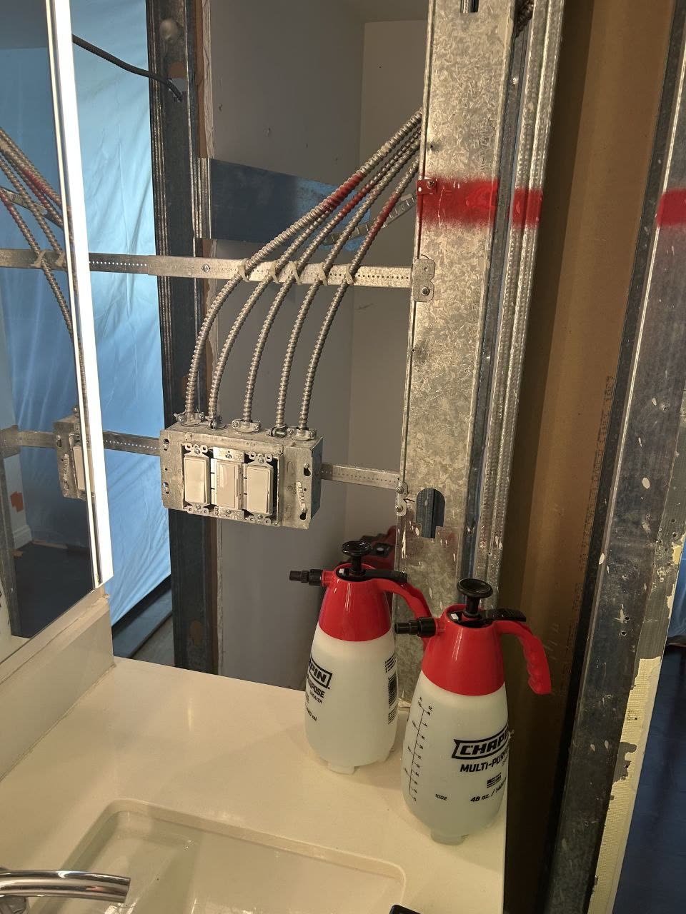 Glass and appliance area damage at a client property