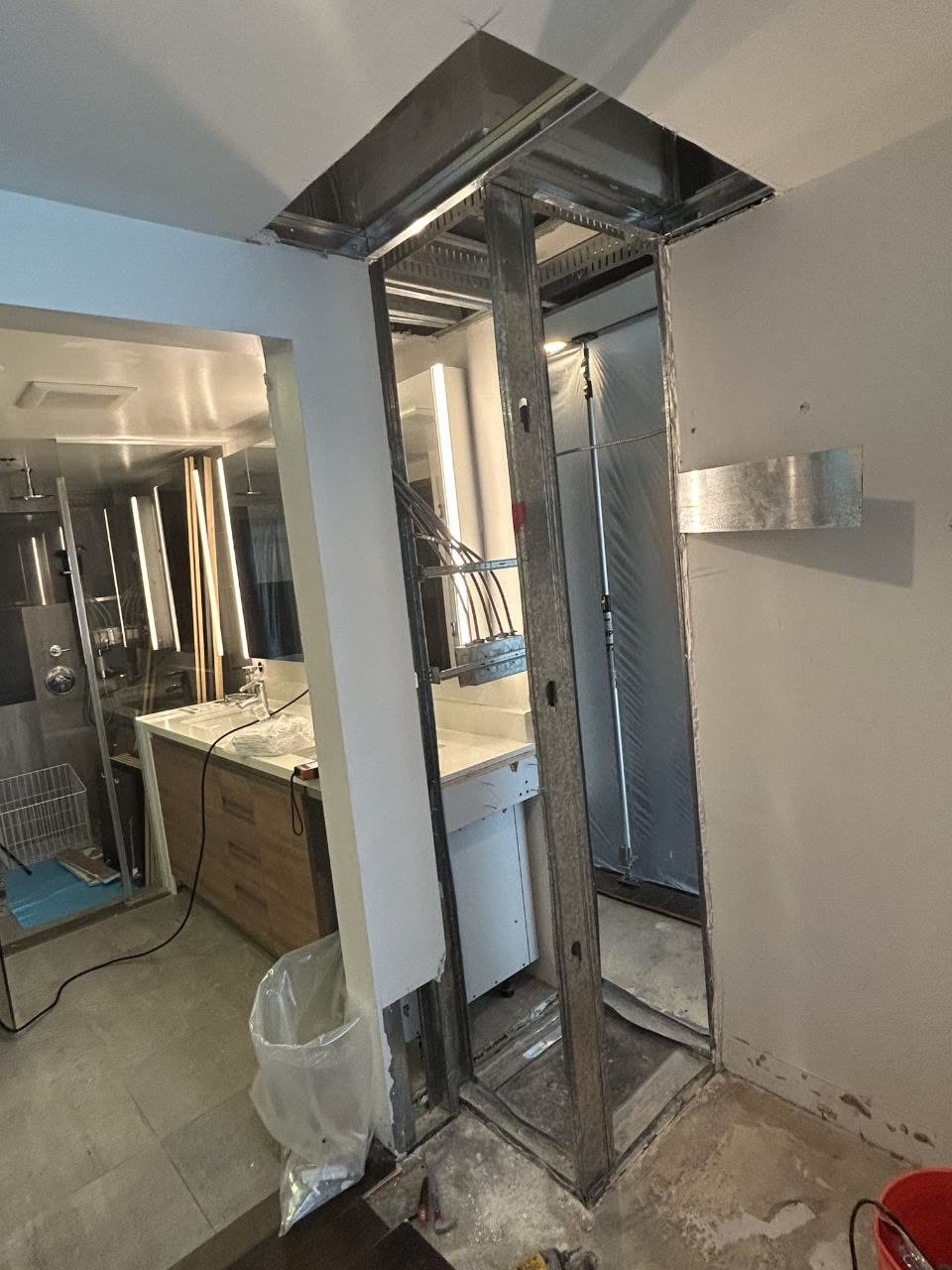 Interior door and cabinetry damage at a client property